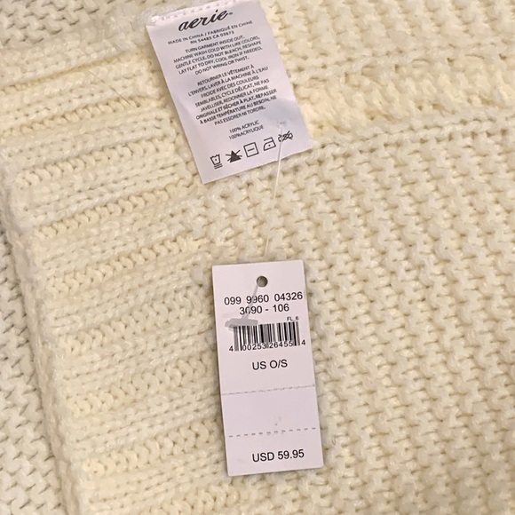 Aerie Cream Knit Blanket Throw - Picture 3 of 7